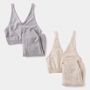 NEW State Cashmere The Bike Shorts in Undyed Camel SET (bra and short)